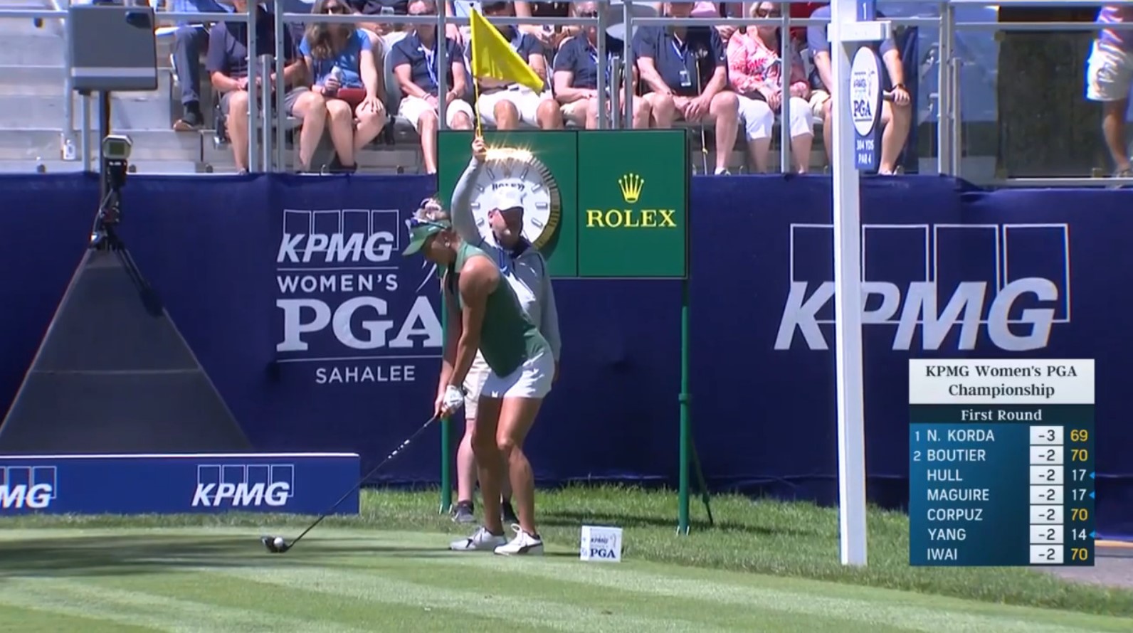 Catch live 2024 KPMG Women’s PGA Championship Round 2 on Golf Channel and Peacock, featuring top golfers like Nelly Korda and Lexi Thompson