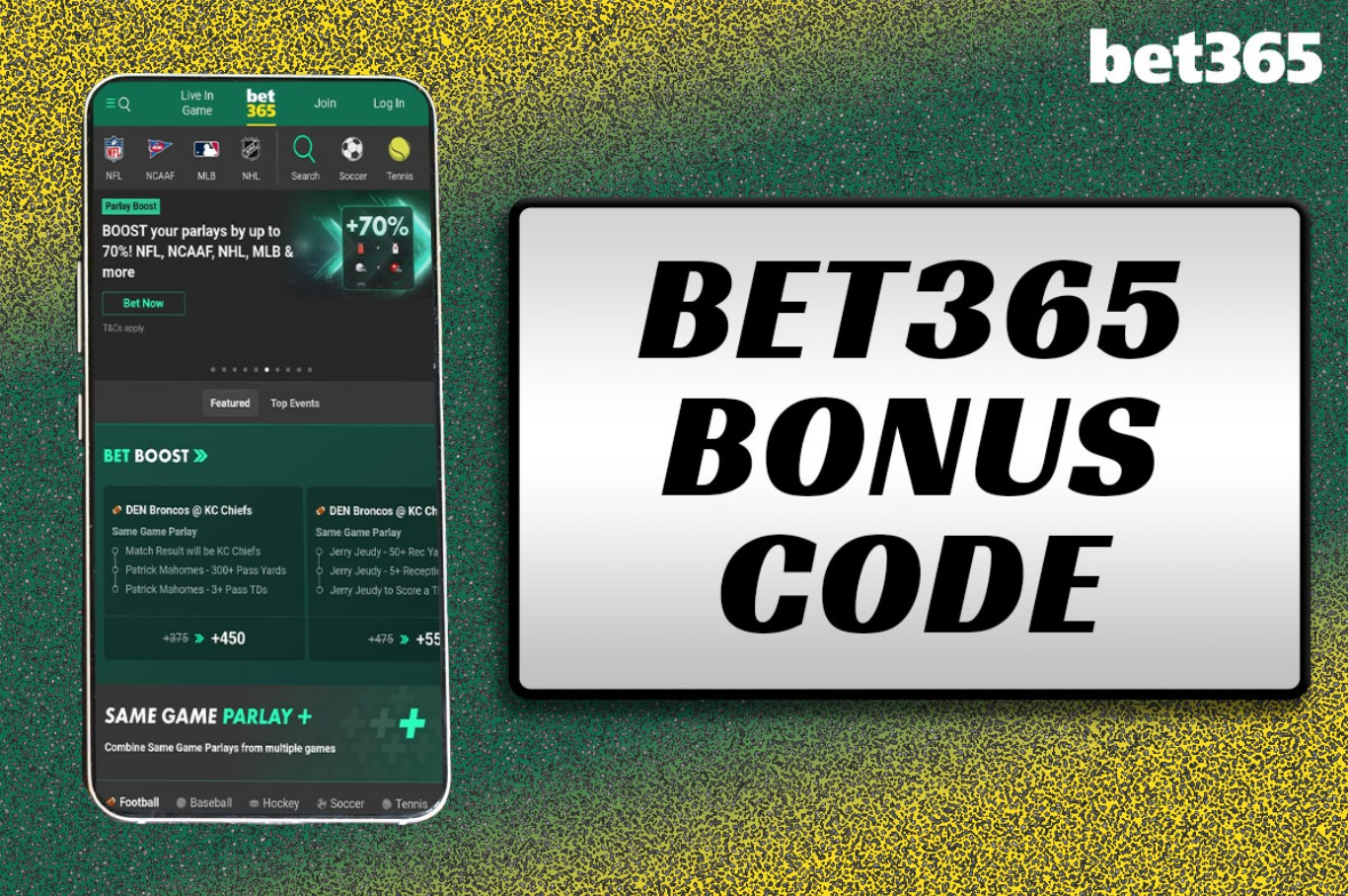 Unlock your bet365 bonus with code SBKWIRE: choose a $1000 safety net or $150 in bonus bets for top sports like MLB, NASCAR, and more