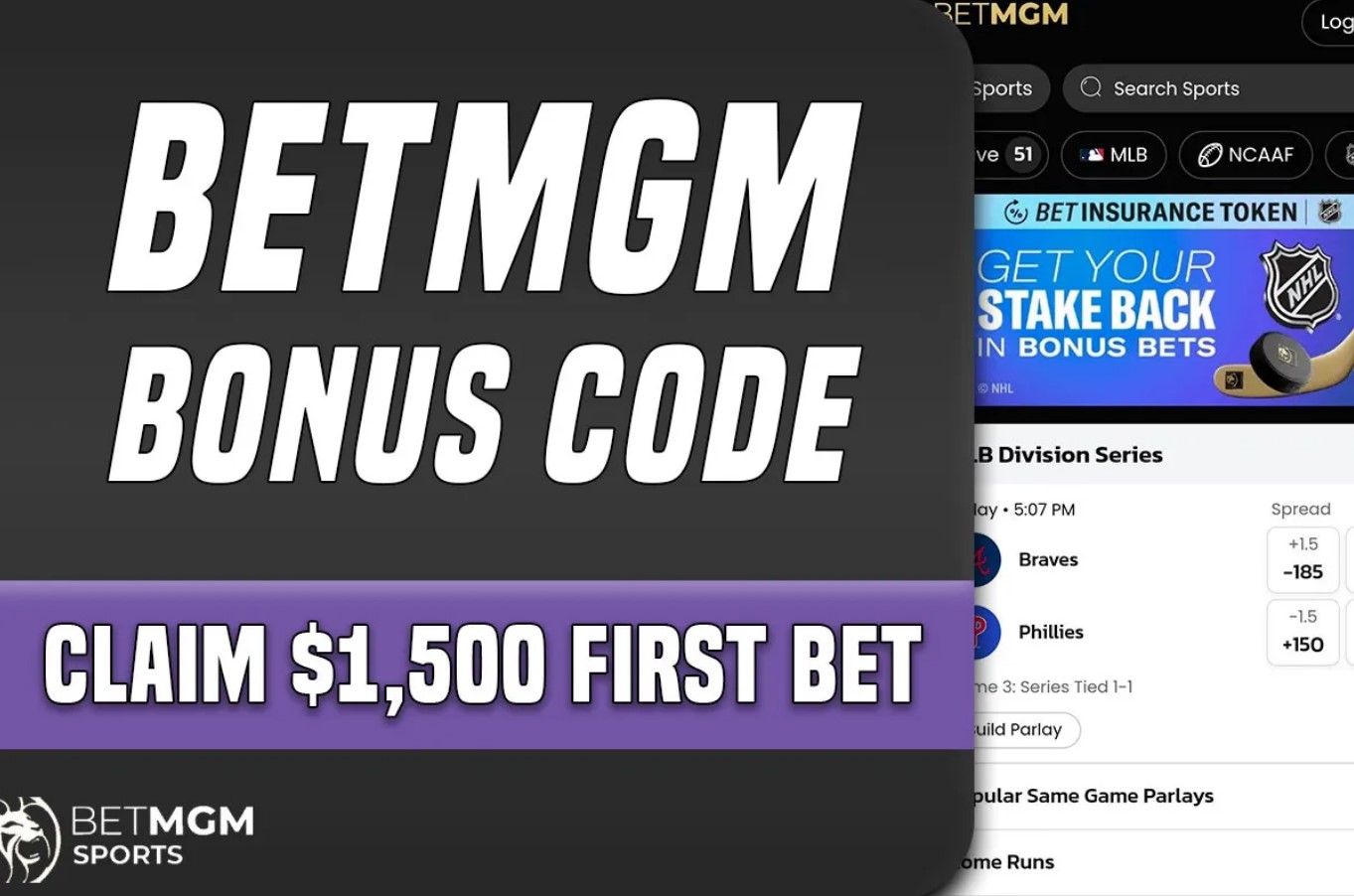 Activate BetMGM bonus code SBWIRE for a $1500 1st-bet offer on MLB, British Open, NASCAR & more. Secure top sports betting options and bonuses today!